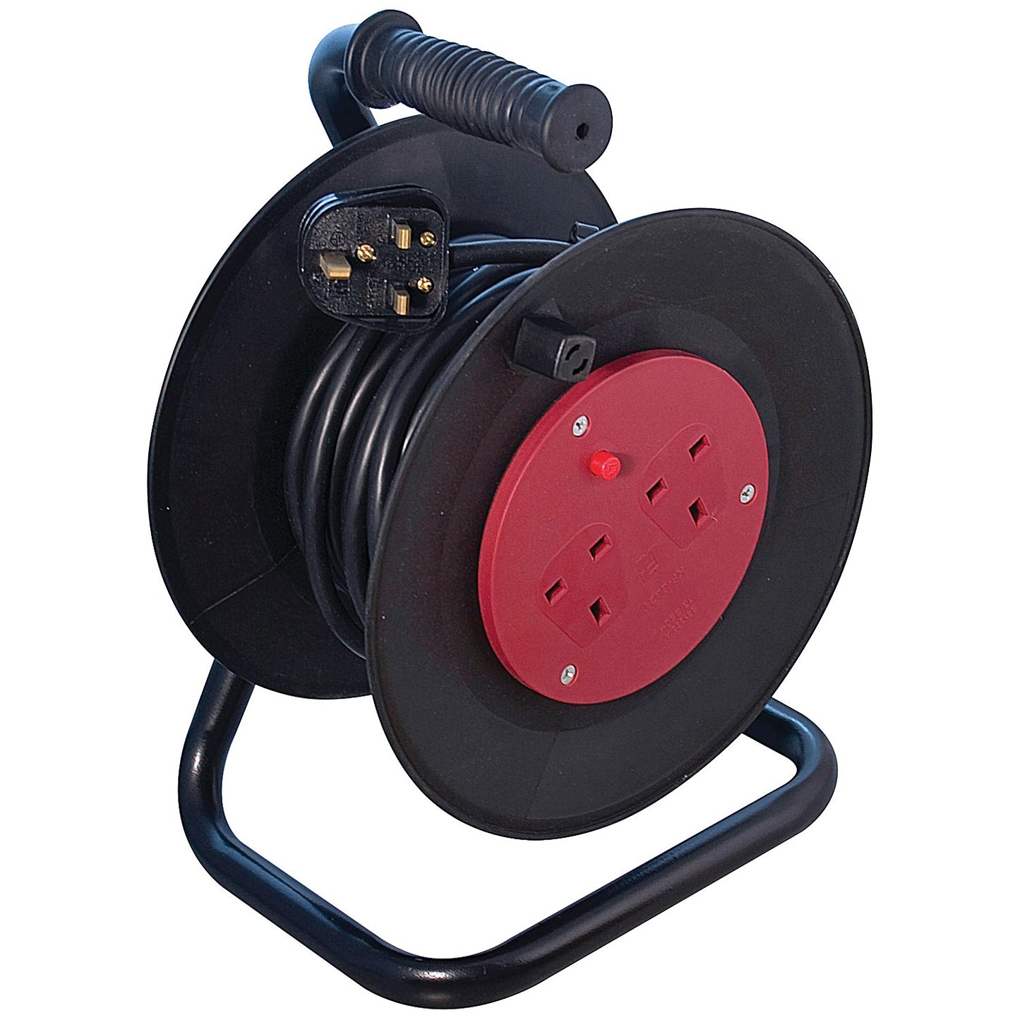 CED Extension Reel, 2 Sockets, 25m Lead, Black