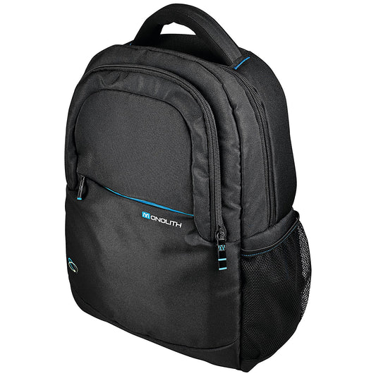 Monolith Blue Line Laptop Backpack, For up to 15.6 Inch Laptops, Black