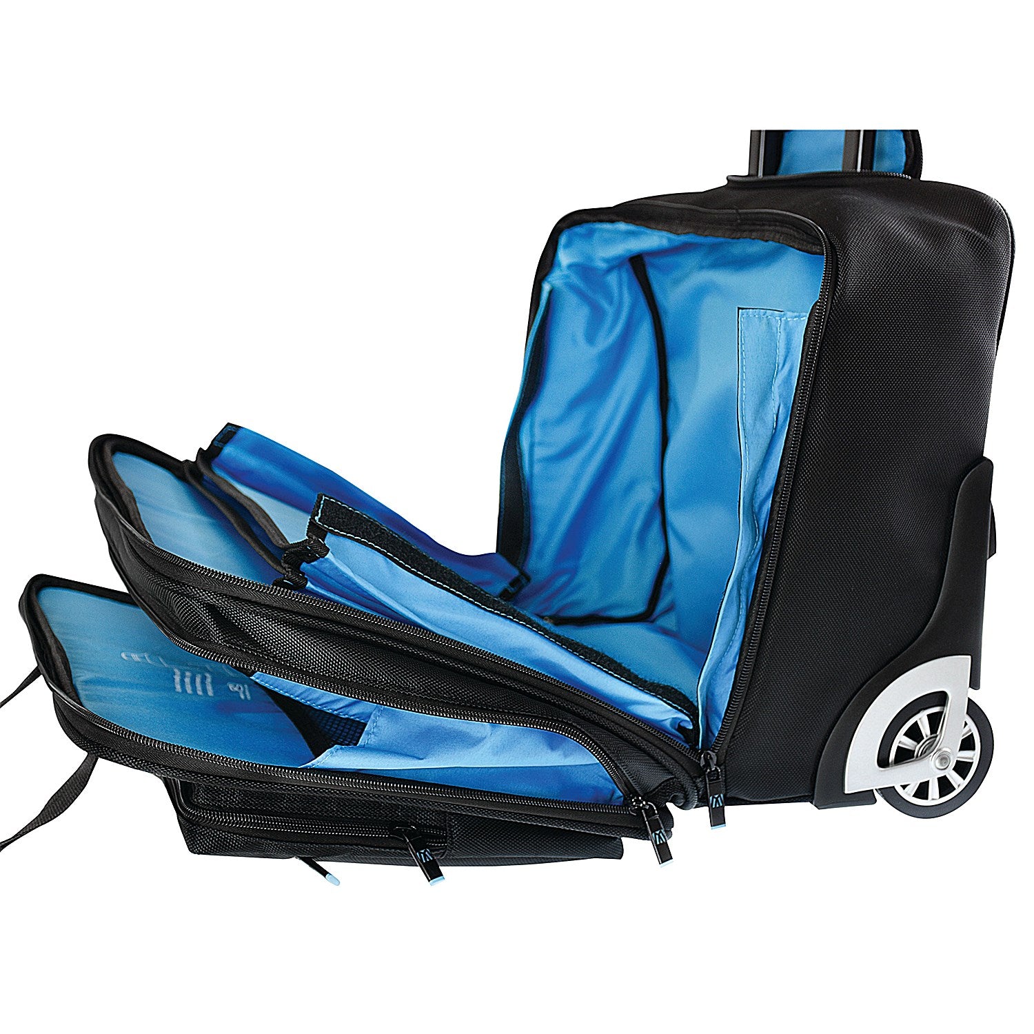 Monolith Blue Line Wheeled Laptop Case, For up to 15.6 Inch Laptops, Black