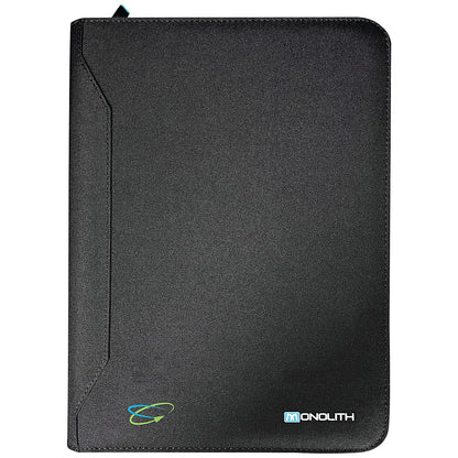 Monolith Blueline Zipped w/Ring Binder Conference Folder A4 Black