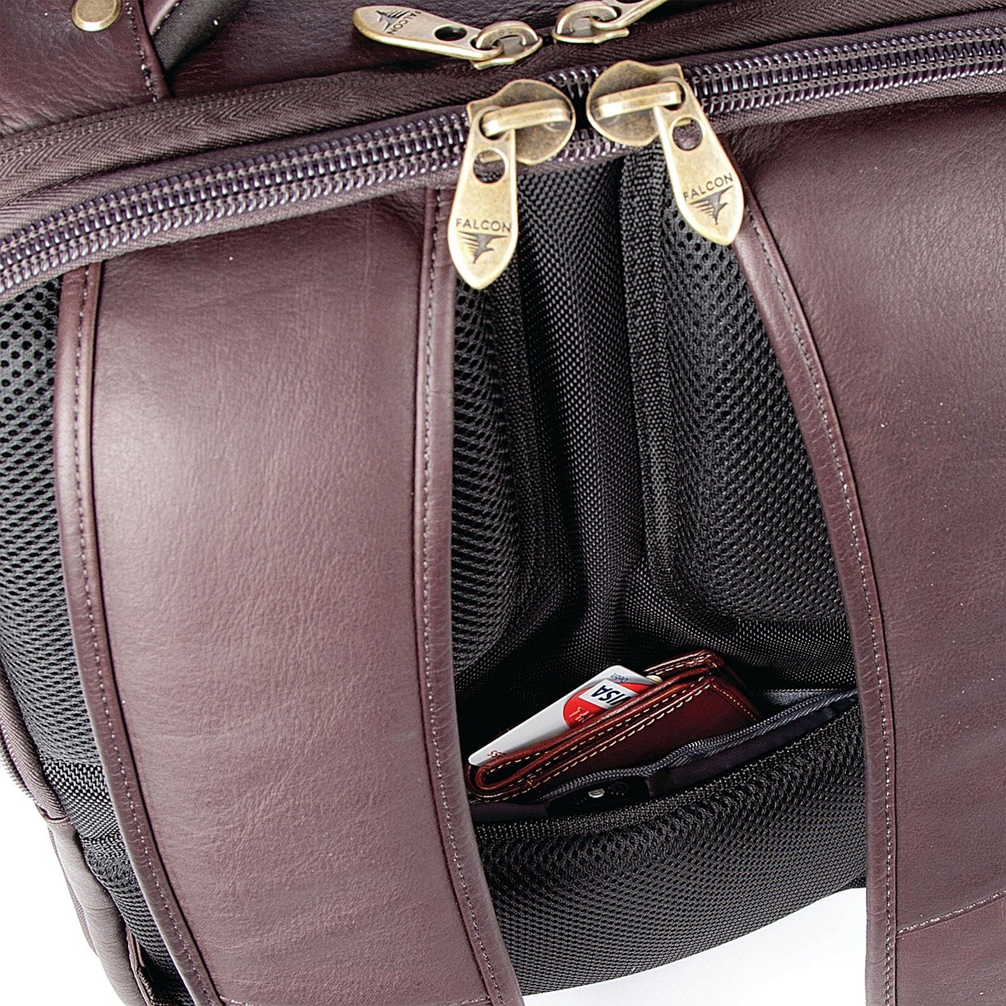 Falcon Full Grain Luxury Leather Laptop Backpack, For up to 15.6 Inch Laptops, Brown Easy2Order : HM06706