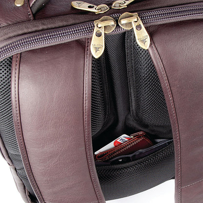 Falcon Full Grain Luxury Leather Laptop Backpack, For up to 15.6 Inch Laptops, Brown Easy2Order : HM06706