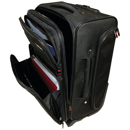 Monolith Wheeled Overnight Bag with Removable Laptop Case, For up to 15.6 Inch Laptops, Black