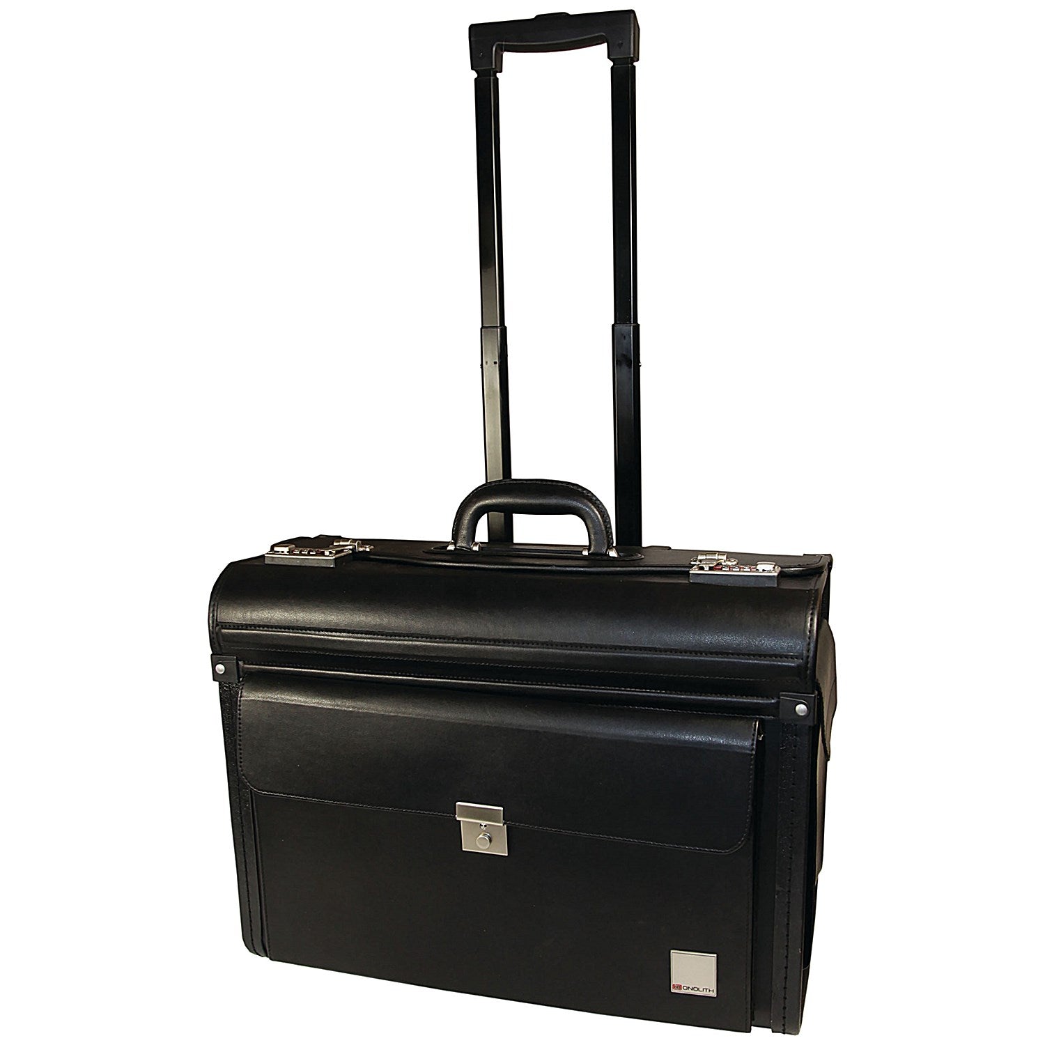 Monolith Leather Look Rolling Pilot Case, Black Easy2Order : HM21790