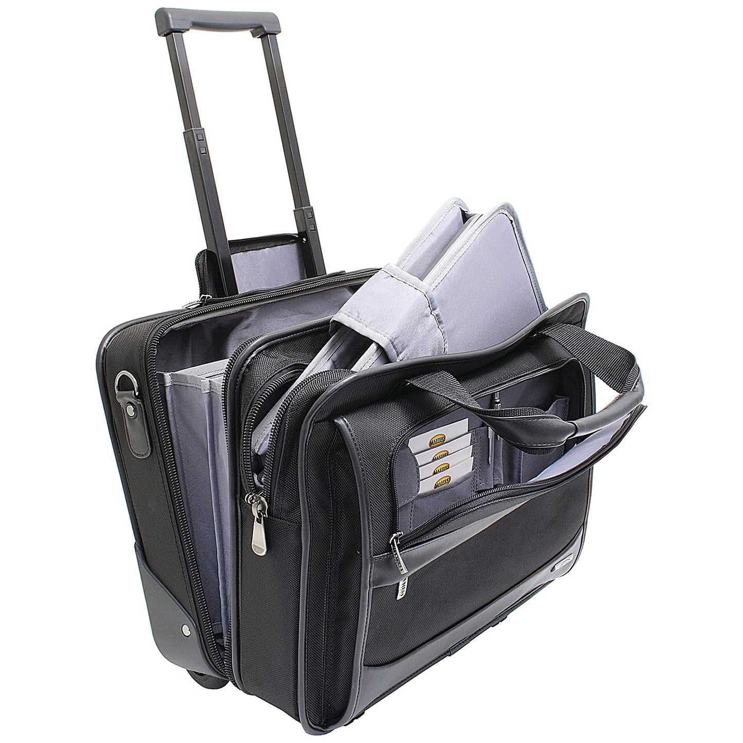 Monolith Deluxe Nylon Wheeled Laptop Case, For up to 15.6 Inch Laptops, Black