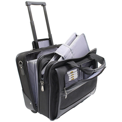 Monolith Deluxe Nylon Wheeled Laptop Case, For up to 15.6 Inch Laptops, Black