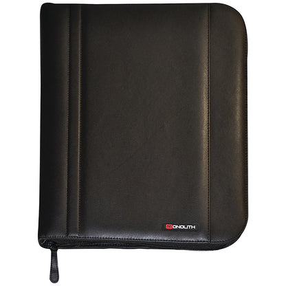 Monolith Zipped 4 O-Ring Binder, 370x270mm, Leather-Look, Black