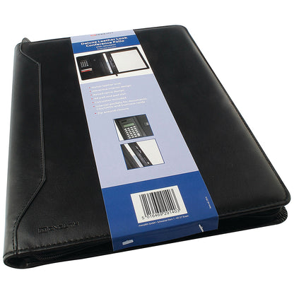 Monolith Conference Folder with Pad & Calculator, 250x340mm, Leather-Look, Black