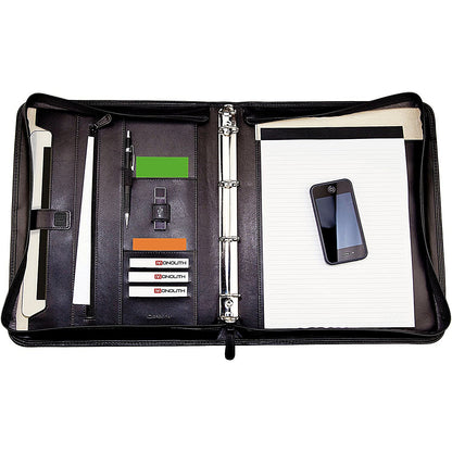 Monolith Zipped Conference Folder, 300x363mm, Leather, Black