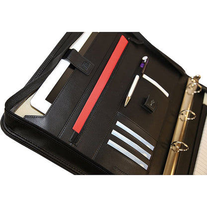 Monolith Zipped Conference Folder, 300x363mm, Leather, Black