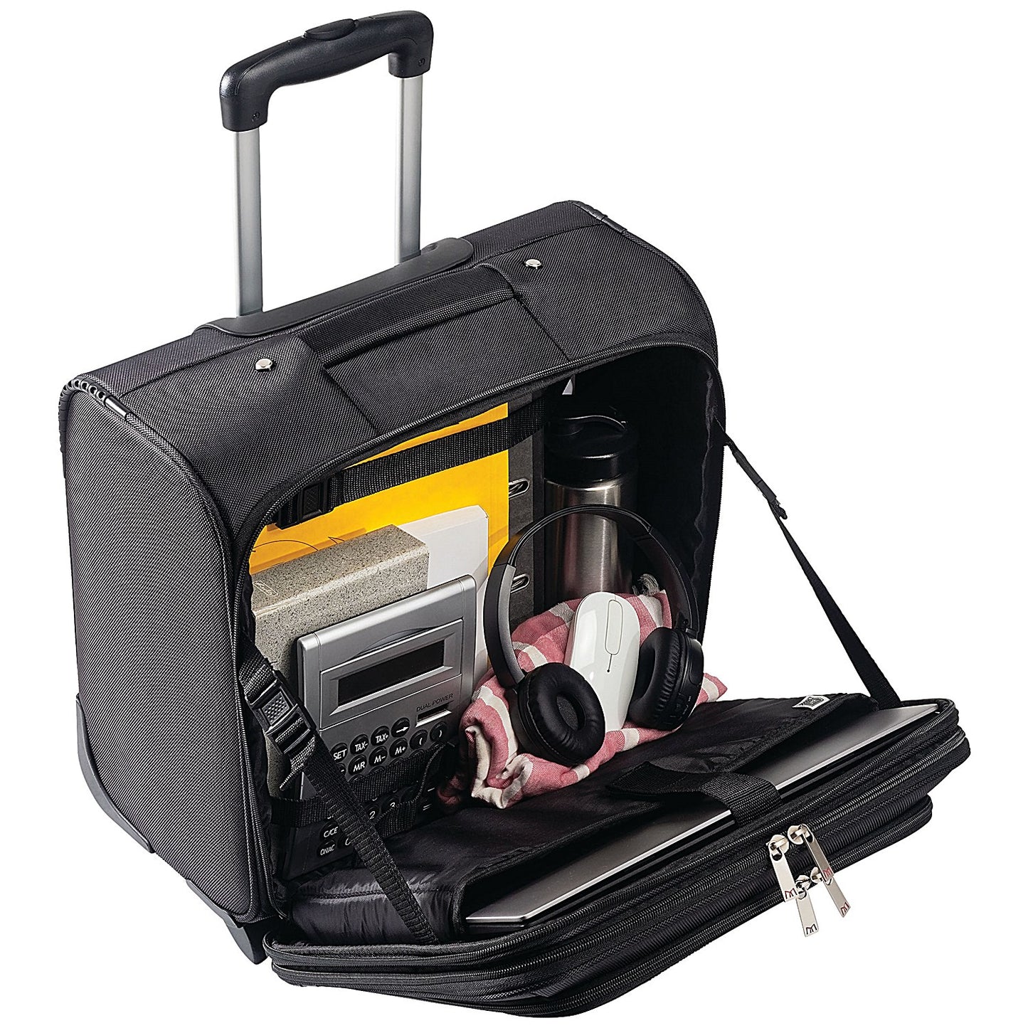 Monolith Executive Wheeled Laptop Case, For up to 15.4 Inch Laptops, Black