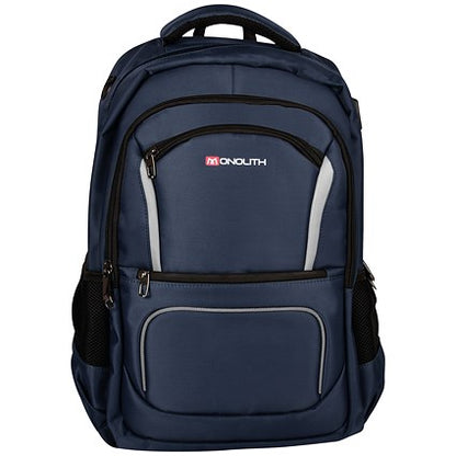 Monolith Commuter Laptop Backpack with USB and Headphone Ports, For up to 15.6 Inch Laptops, Blue