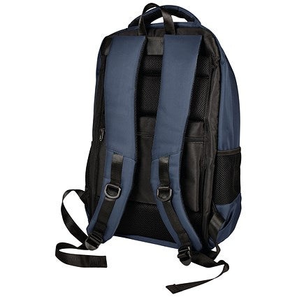 Monolith Commuter Laptop Backpack with USB and Headphone Ports, For up to 15.6 Inch Laptops, Blue