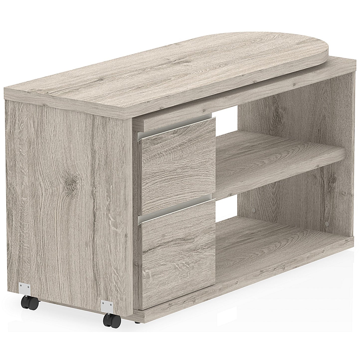 Fleur Smart Storage Desk, 1300mm, Grey Oak