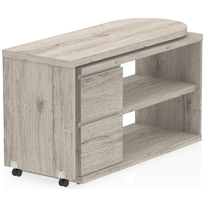 Fleur Smart Storage Desk, 1300mm, Grey Oak