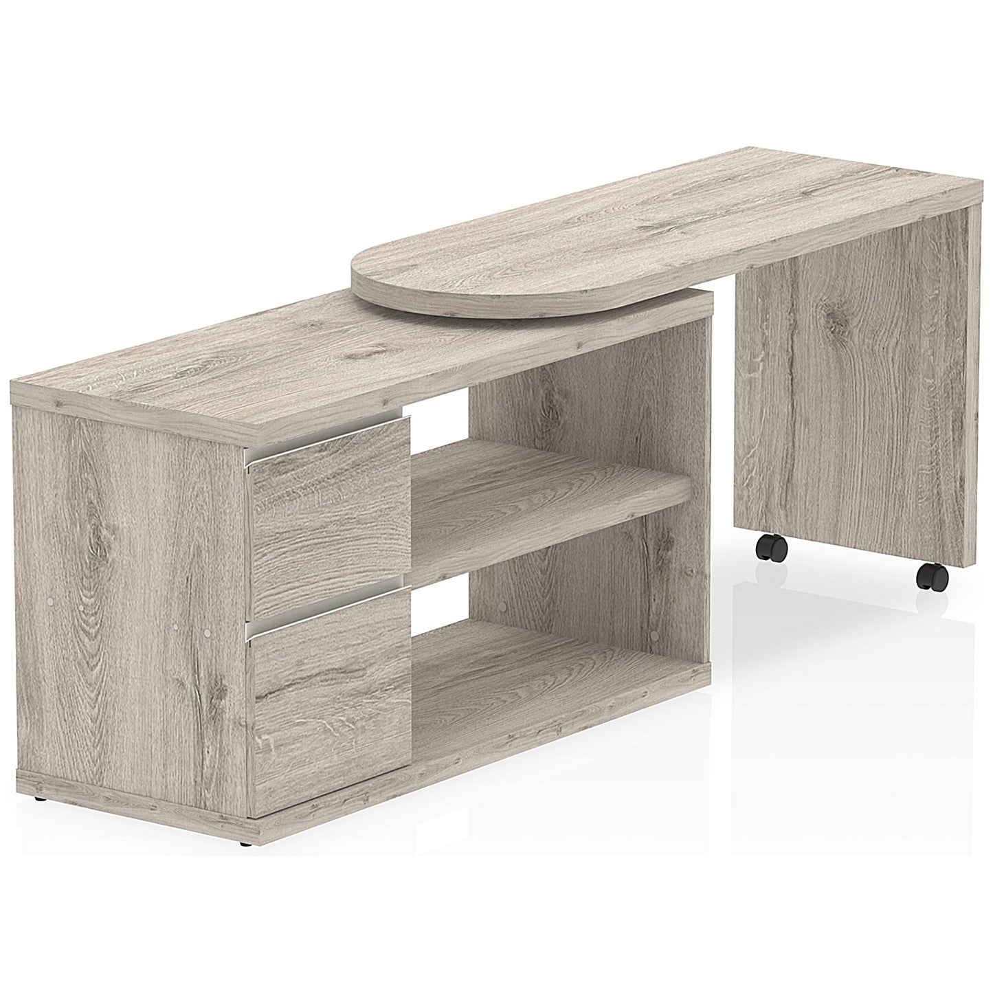 Fleur Smart Storage Desk, 1300mm, Grey Oak