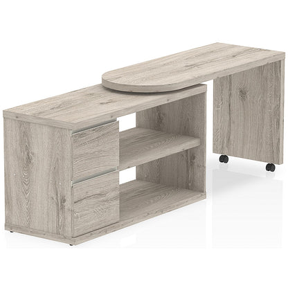 Fleur Smart Storage Desk, 1300mm, Grey Oak
