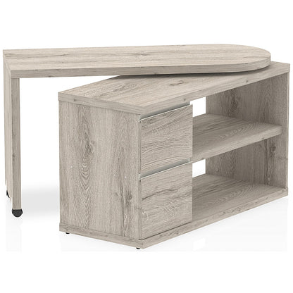 Fleur Smart Storage Desk, 1300mm, Grey Oak