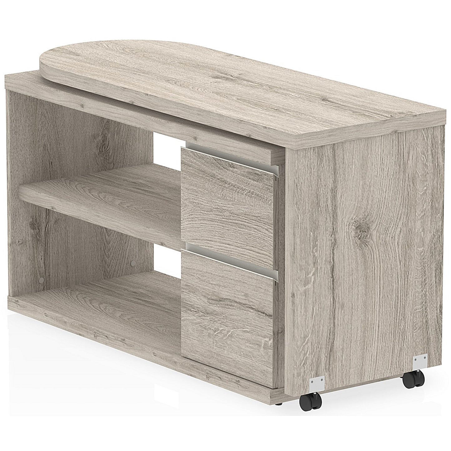 Fleur Smart Storage Desk, 1300mm, Grey Oak