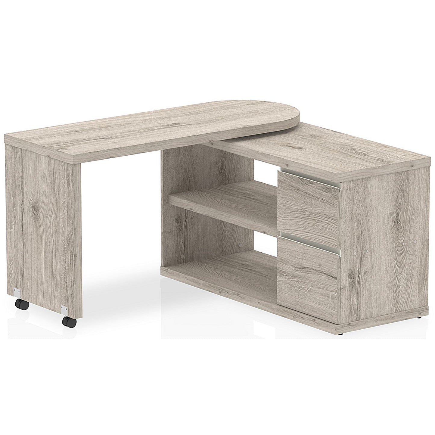 Fleur Smart Storage Desk, 1300mm, Grey Oak