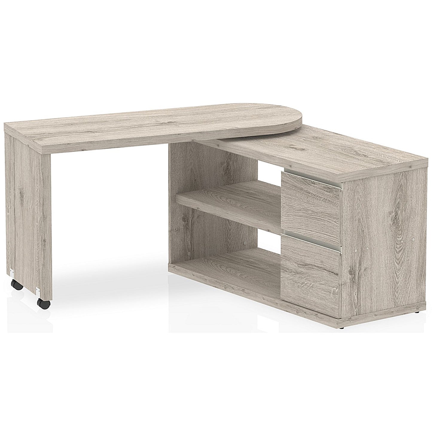 Fleur Smart Storage Desk, 1300mm, Grey Oak