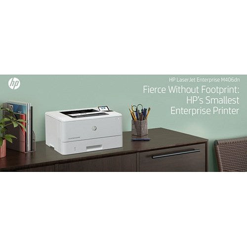 HP LaserJet Enterprise M406dn A4 Mono Laser Printer, White