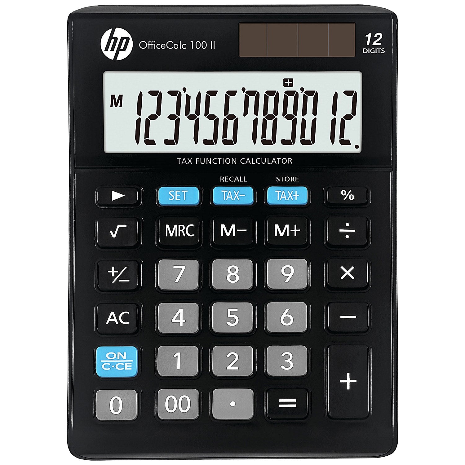HP OfficeCalc 100 II Desktop Calculator, 12 Digit, Solar and Battery Power, Black