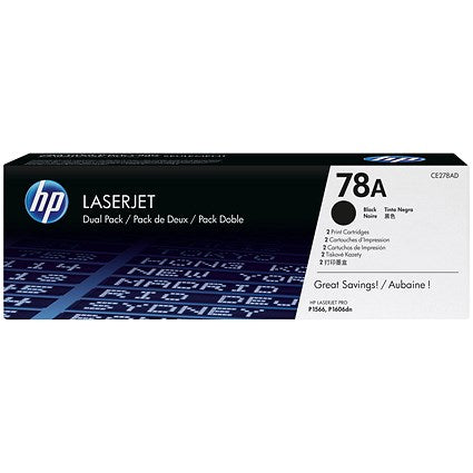 HP 78A Black Laser Toner Cartridge (Twin Pack) CE278AD
