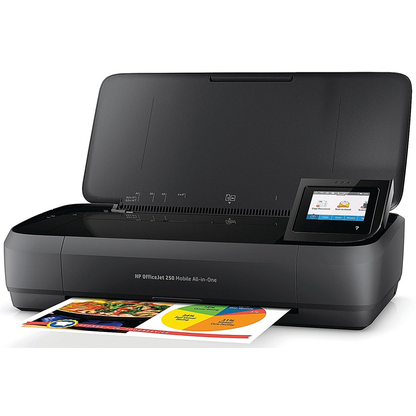 HP Officejet 250 A4 Wireless Multifunctional Mobile Colour Printer, Black