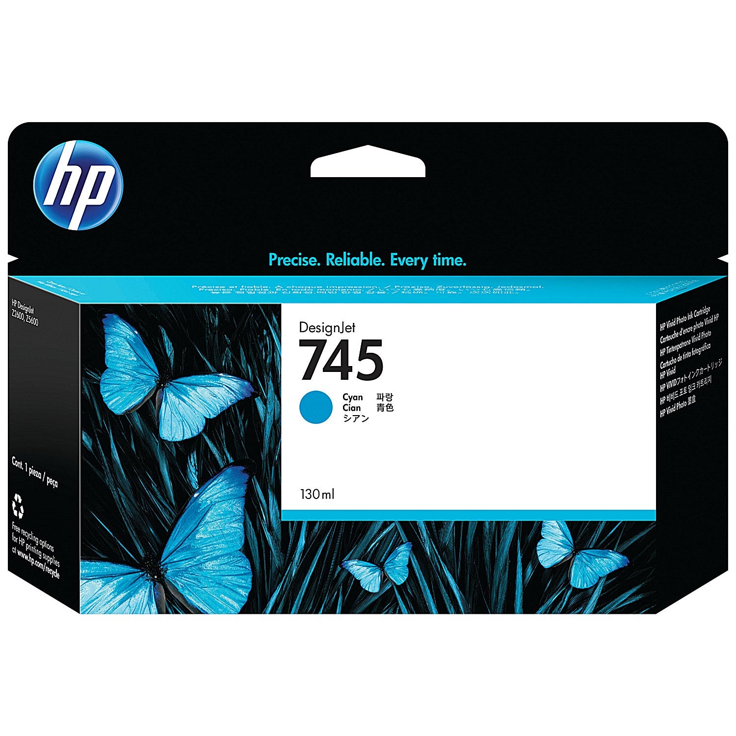 HP 745 Cyan Ink Cartridge F9J97A