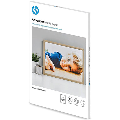 HP A3 Advanced Photo Paper, Glossy, 250gsm, Pack of 20