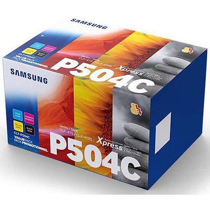 Samsung CLT-P504C Toner Set - Black, Cyan, Magenta and Yellow (4 Cartridges)