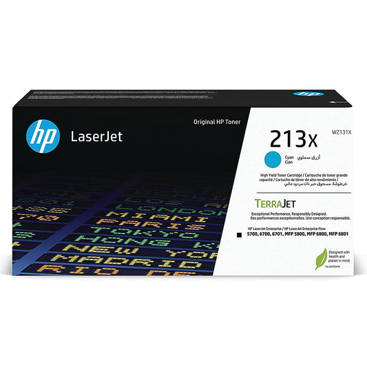 HP 213X Original LaserJet Toner Cartridge High Yield Cyan W2131X