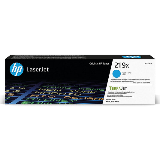 HP 219X Original LaserJet Toner Cartridge High Yield Cyan W2191X