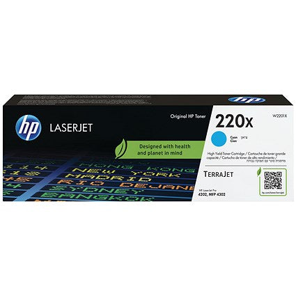 HP 220X Original LaserJet Toner Cartridge High Yield Cyan W2201X