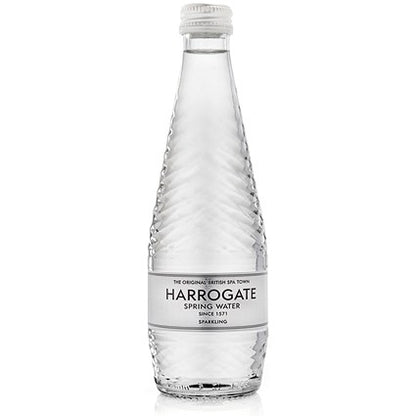 Harrogate Sparkling Water, Glass Bottles, 330ml, Pack of 24