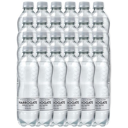Harrogate Sparkling Water, Plastic Bottles, 500ml, Pack of 24