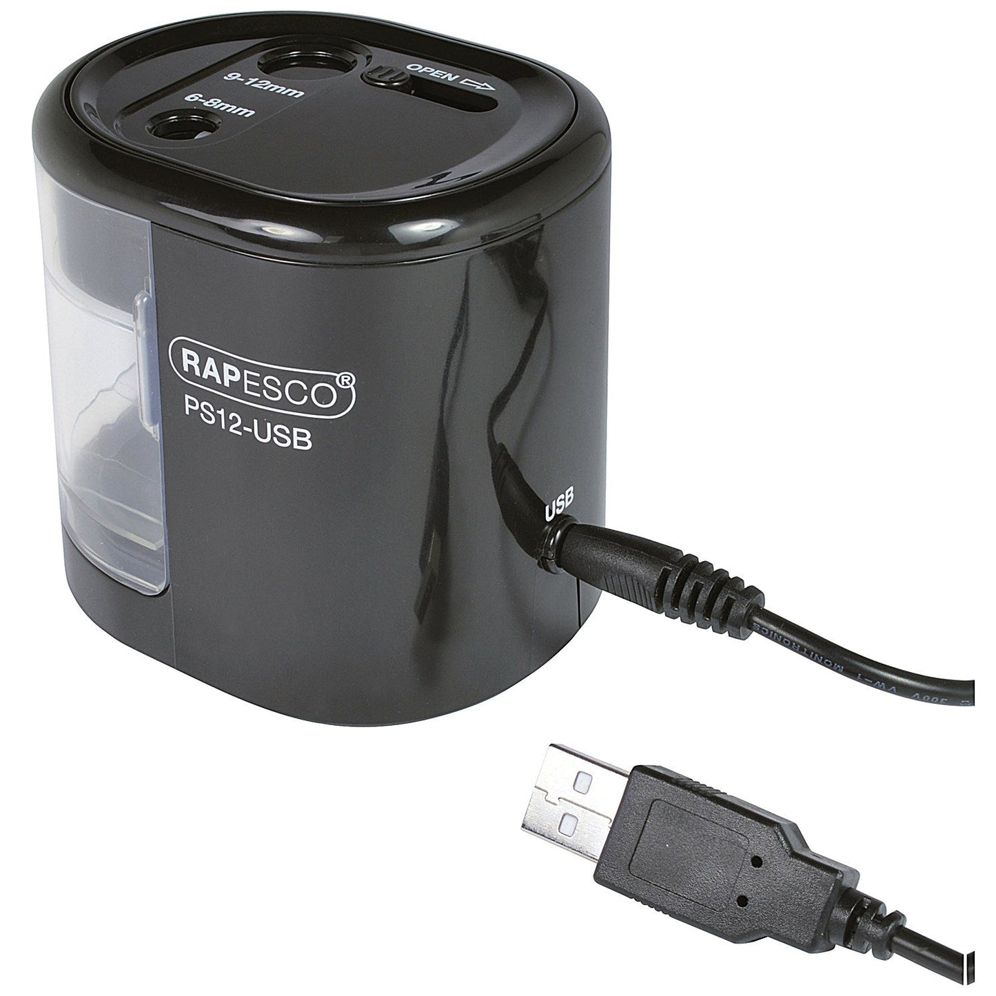 Rapesco USB Electric Pencil Sharpener Black