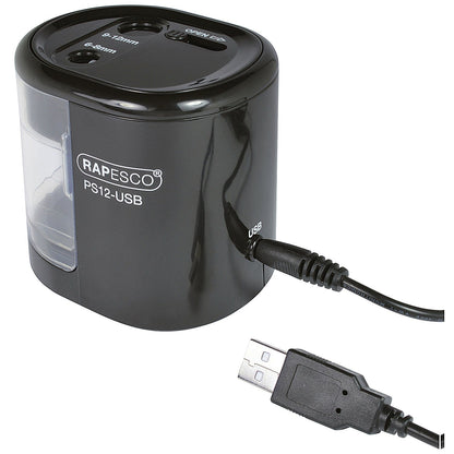 Rapesco USB Electric Pencil Sharpener Black