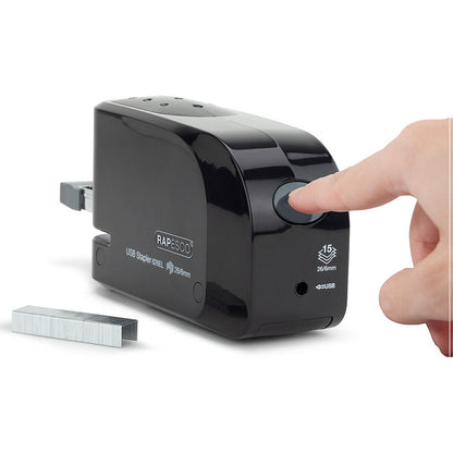 Rapesco 626EL USB ElectricHalf Strip Stapler, Capacity 15 Sheets, Black