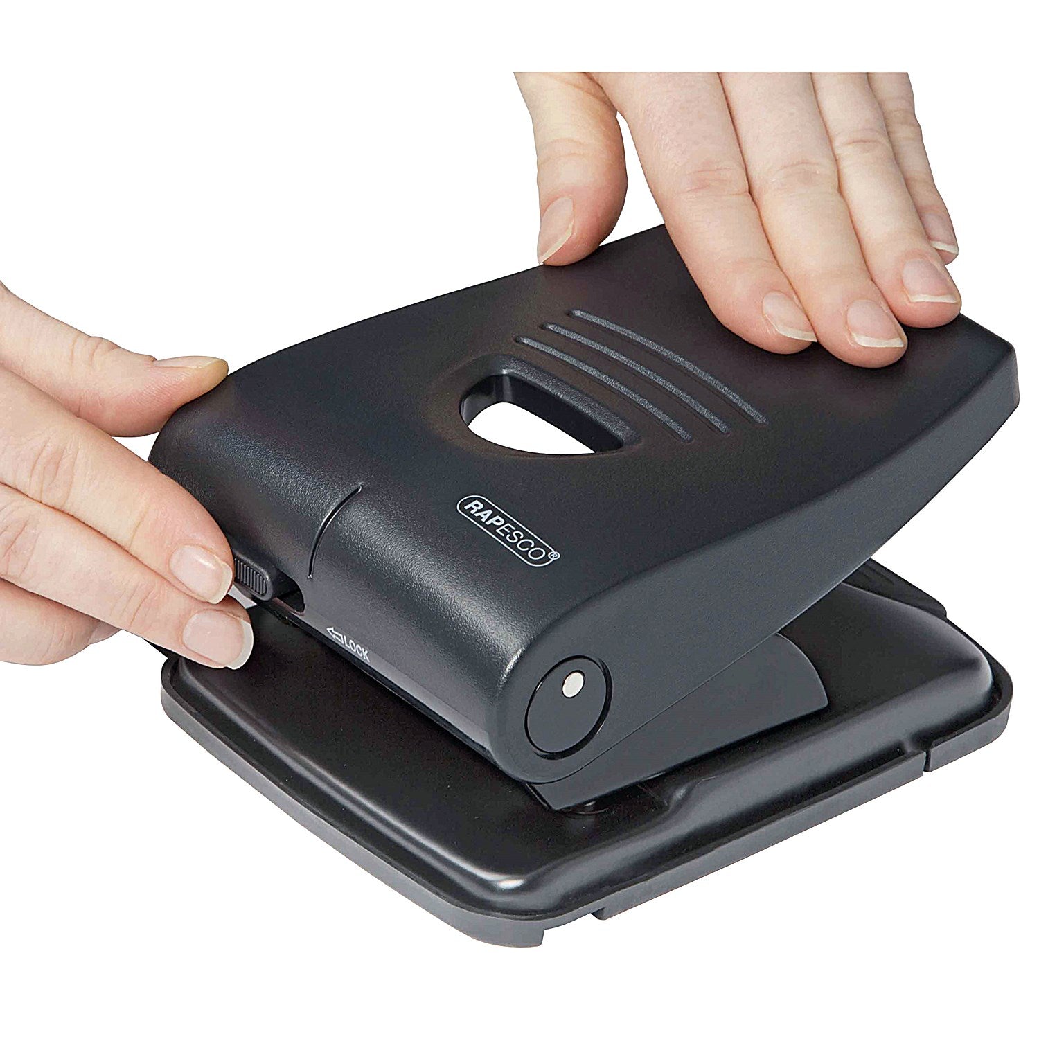 Rapesco 835-P 2 Hole Punch, Capacity 40 Sheets, Black