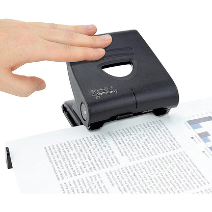 Rapesco Germ-Savvy 827-P 2 Hole Punch, Capacity 30 Sheets, Black