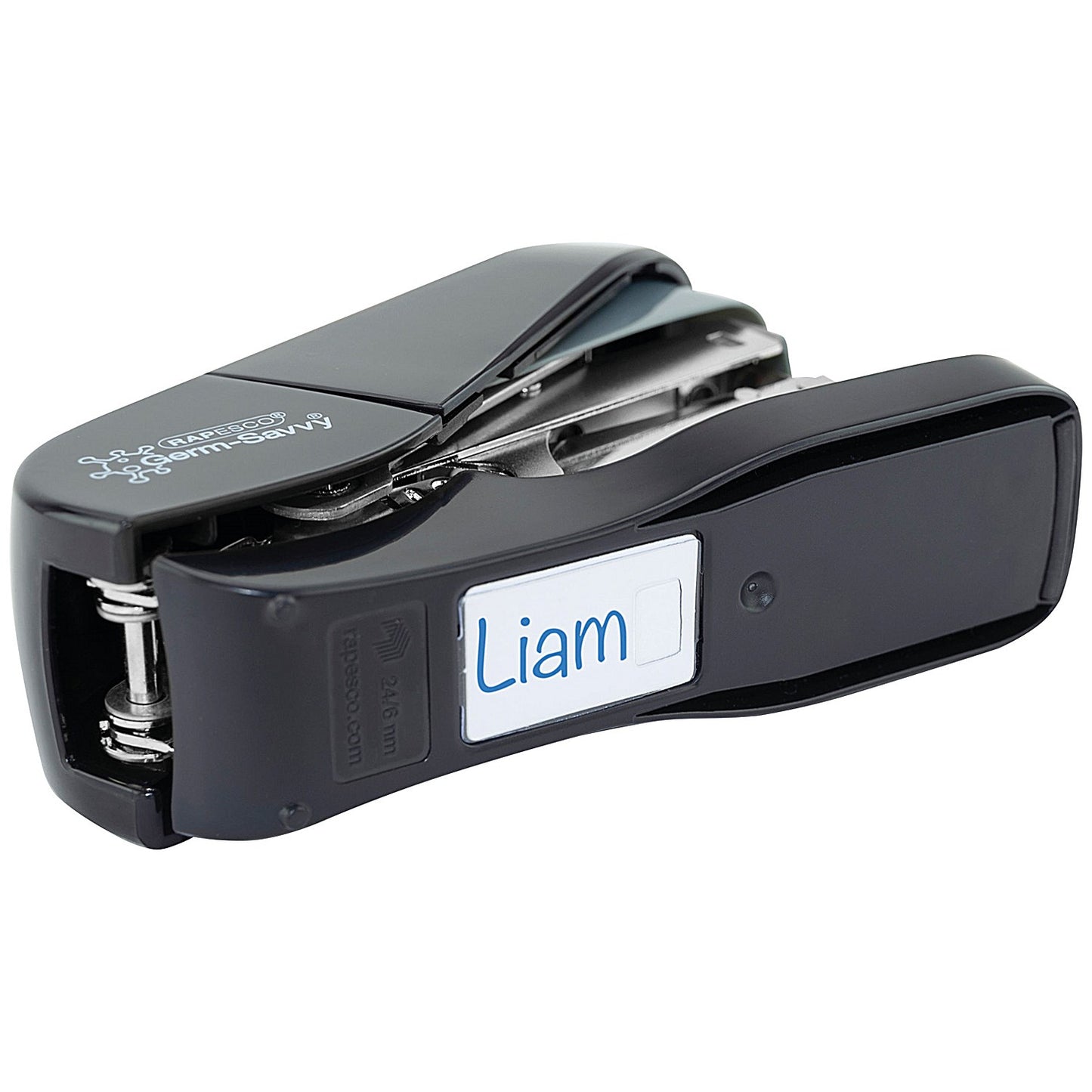 Rapesco Germ-Savvy Eco Flat Clinch Half Strip Stapler, Capacity 30 Sheets, Black