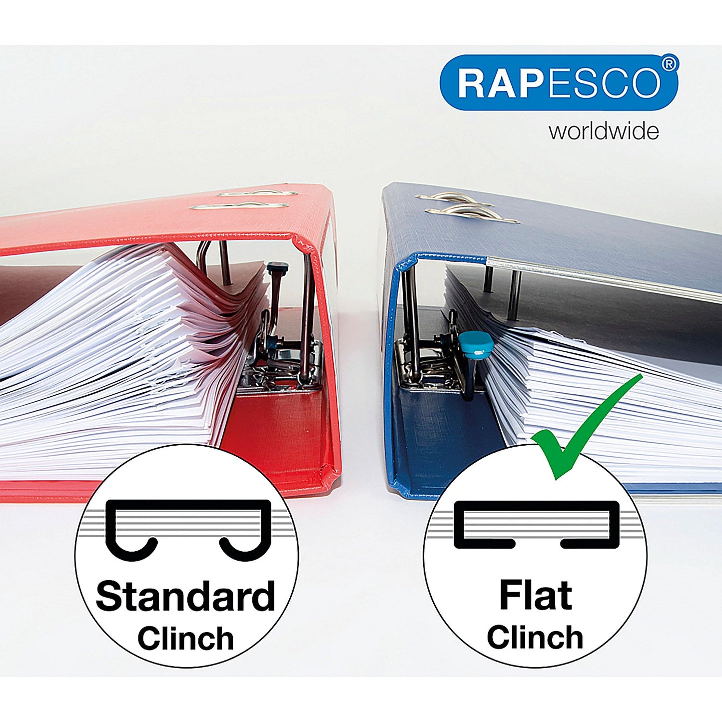 Rapesco Germ-Savvy Eco Flat Clinch Half Strip Stapler, Capacity 30 Sheets, Black