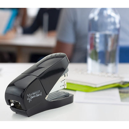 Rapesco Germ-Savvy Eco Flat Clinch Half Strip Stapler, Capacity 30 Sheets, Black