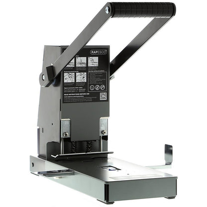 Rapesco 2160 2 Hole Punch, Capacity 300 Sheets, Grey and Black