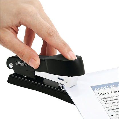 Rapesco Minno Half Strip Stapler, Capacity 20 Sheets, Black