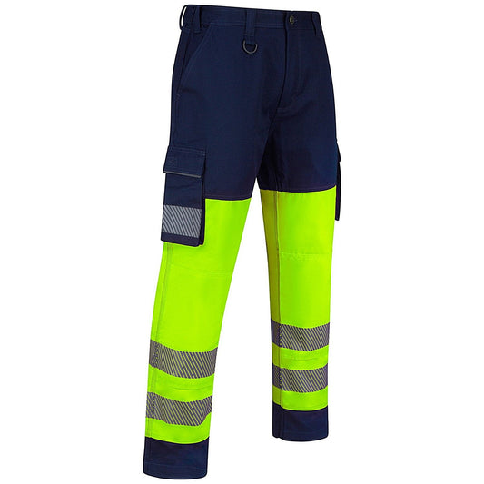 Guardian Hivis Safety Combat Trousers, Saturn Yellow/Navy Blue, 42S Easy2Order : HVTR01SYN42S