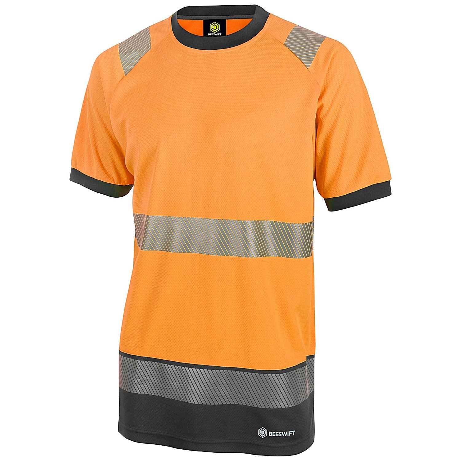 Beeswift High Visibility Two Tone Short Sleeve T-Shirt, Orange & Black, 4XL Easy2Order : HVTT001ORBL4XL