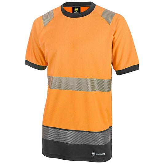 Beeswift High Visibility Two Tone Short Sleeve T-Shirt, Orange & Black, Medium Easy2Order : HVTT001ORBLM